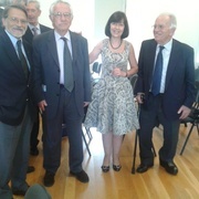 M. Patrão Neves com Vasco Pinto de Magalhães, Jorge Biscaia e Barbosa 